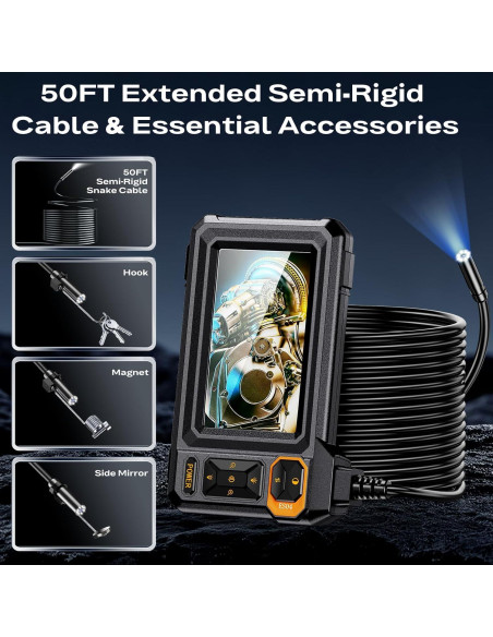 Cámara Endoscopio AukonVee 1920P HD 50FT IP67 Luz LED