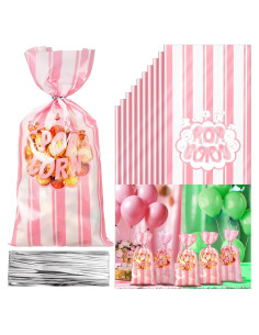 200 Bolsas de Palomitas Desechables Rosa Ninehaoou 12.4x27.4cm