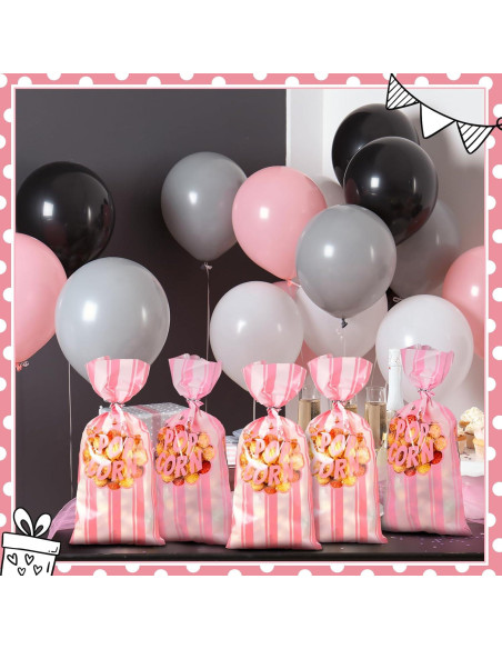 200 Bolsas de Palomitas Desechables Rosa Ninehaoou 12.4x27.4cm