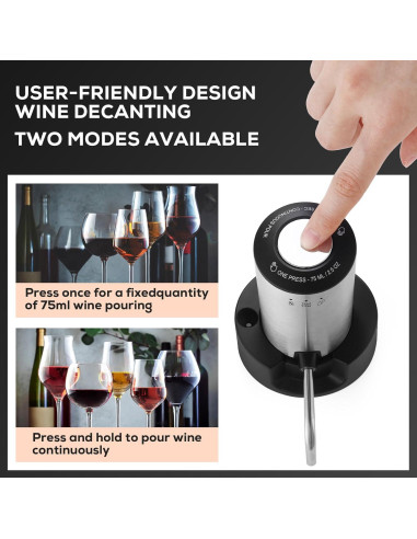 Aereador de Vino Eléctrico BLUBYEES 3-en-1 Recargable USB