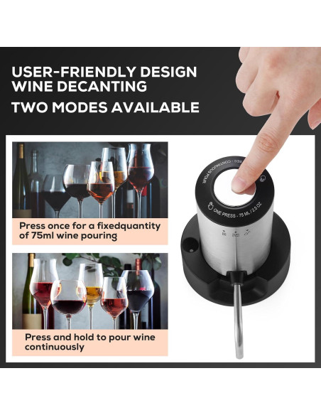Aereador de Vino Eléctrico BLUBYEES 3-en-1 Recargable USB