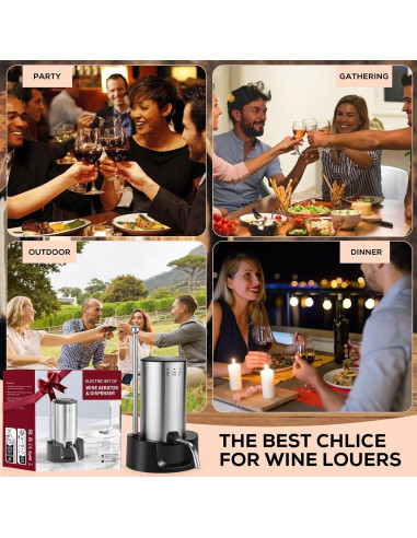 Aereador de Vino Eléctrico BLUBYEES 3-en-1 Recargable USB