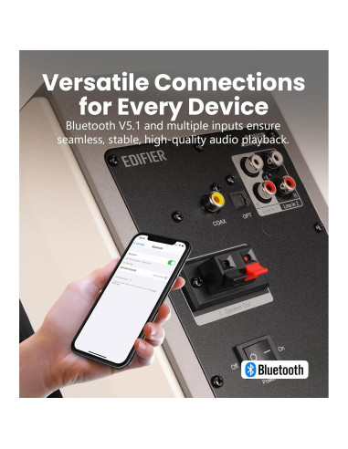 Altavoces Edifier R1380DB 2.0 Activos Bluetooth 42W RMS Madera