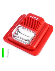 Alarma de Incendio QWORK WD7324 12/24V CC Sonora y Visual