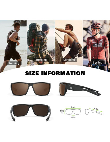 Gafas de sol deportivas polarizadas TOREGE TR26 para ciclismo y pesca