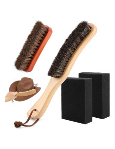 Kit de limpieza para sombreros Trasylph - 4 piezas, madera y esponja