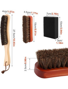 Kit de limpieza para sombreros Trasylph - 4 piezas, madera y esponja 2