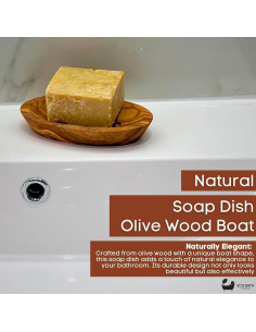 Plato de Jabón de Madera de Olivo Eco Bath London - Barco 2