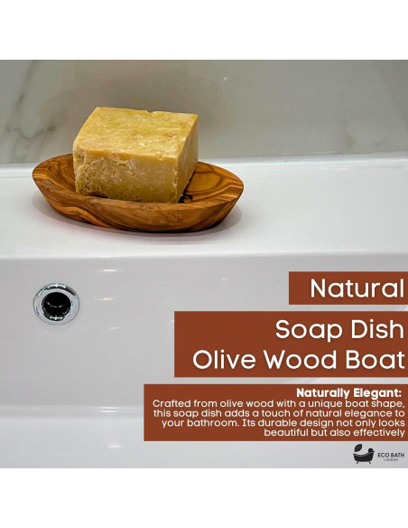 Plato de Jabón de Madera de Olivo Eco Bath London - Barco