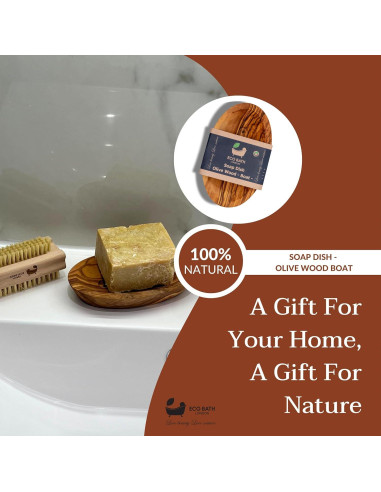 Plato de Jabón de Madera de Olivo Eco Bath London - Barco