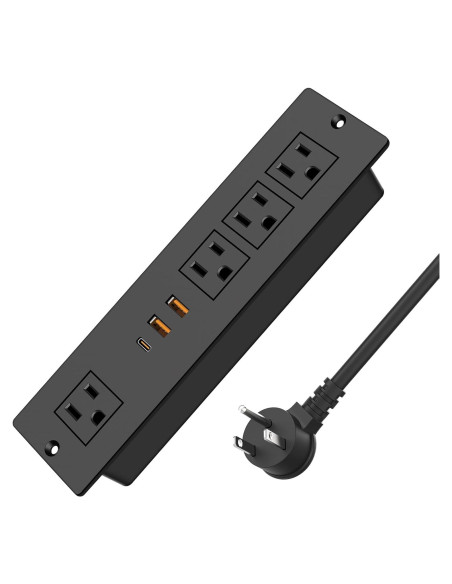 Toma de Corriente Empotrada VILONG con 4 Tomas y 3 USB