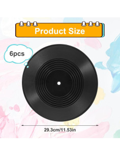 Discos de Vinilo Falsos Blancos 30 cm - 6 Piezas Decorativas 2