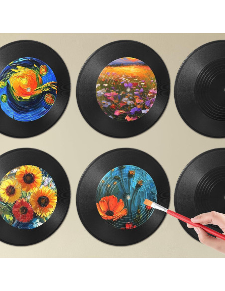 Discos de Vinilo Falsos Blancos 30 cm - 6 Piezas Decorativas