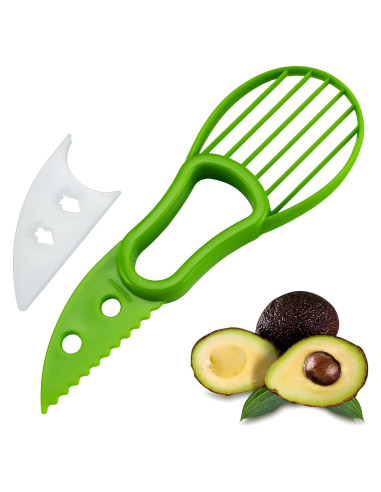 Cortador de Aguacate 3 en 1 SoKalChw Verde - Herramienta Multifuncional