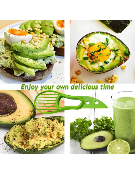 Cortador de Aguacate 3 en 1 SoKalChw Verde - Herramienta Multifuncional