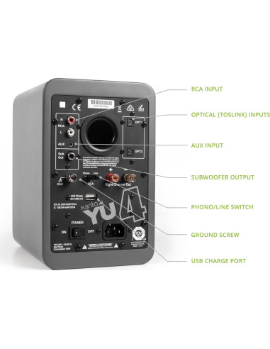 Altavoces Kanto YU4 Gris Mate Bluetooth 140W con Preamplificador