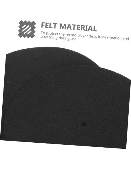 2 Almohadillas Protectores de Discos de Vinilo Fieltro 30cm
