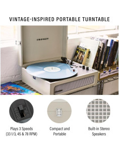 Tocadiscos Portátil Vintage Crosley CR8017B-DU con Bluetooth 2