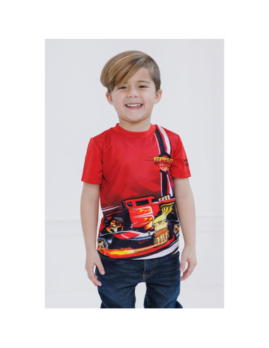 Camisetas Deportivas Hot Wheels 2 Pack Niños 5T Rojo Azul