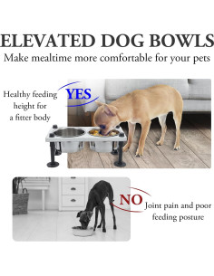 Comedero Elevado para Perros MyGift Blanco Vintage con Acero 2