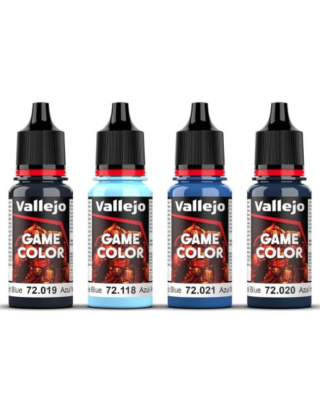 Set de Pintura Acrílica Vallejo Azul - 4 Botellas 18 ml