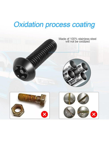 Kit de Tornillos Antirrobo XINLIYA para Placas de Licencia M6