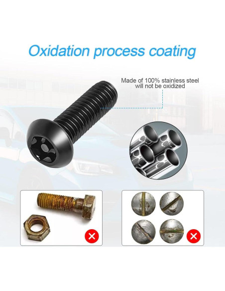 Kit de Tornillos Antirrobo XINLIYA para Placas de Licencia M6