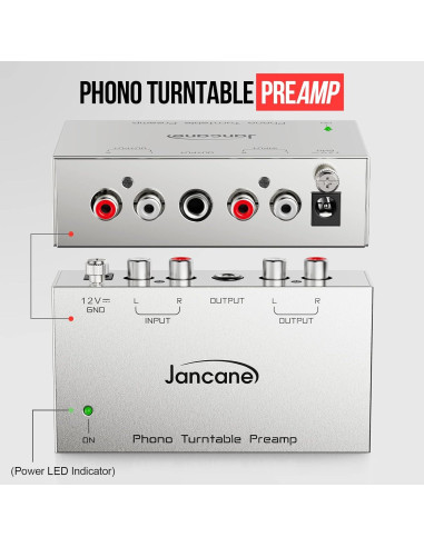 Preamp de Phono Jancane AU221-DE para Turntable RCA