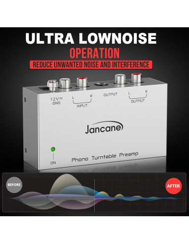 Preamp de Phono Jancane AU221-DE para Turntable RCA