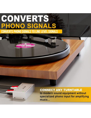 Preamp de Phono Jancane AU221-DE para Turntable RCA