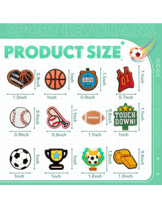 Llaveros deportivos Batiyeer 36 piezas PVC 3x3 cm 2