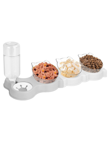 Plato para Gatos Yummy Sam 4 en 1 con Dispensador de Agua