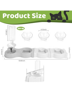 Plato para Gatos Yummy Sam 4 en 1 con Dispensador de Agua 2