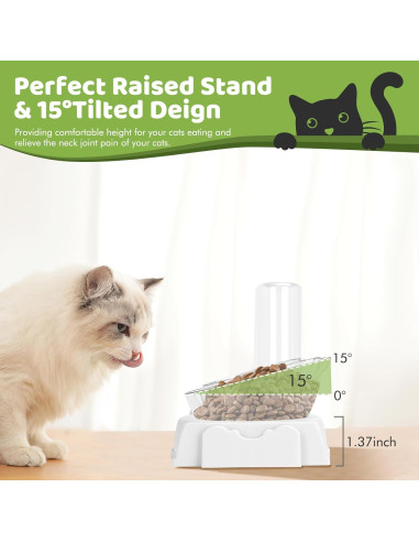 Plato para Gatos Yummy Sam 4 en 1 con Dispensador de Agua