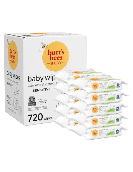 Toallitas para Bebés Burt's Bees Naturales Sin Fragancia 72 Unidades