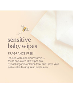 Toallitas para Bebés Burt's Bees Naturales Sin Fragancia 72 Unidades 2