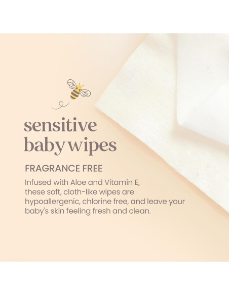 Toallitas para Bebés Burt's Bees Naturales Sin Fragancia 72 Unidades