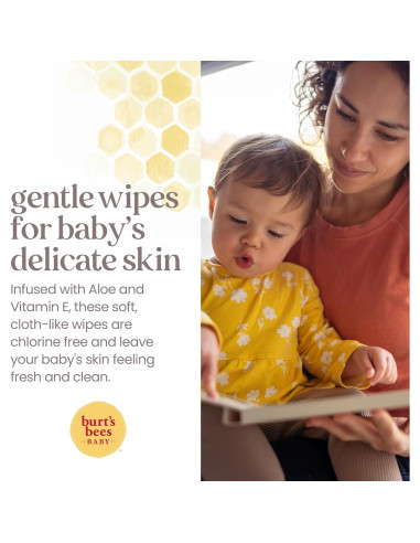 Toallitas para Bebés Burt's Bees Naturales Sin Fragancia 72 Unidades