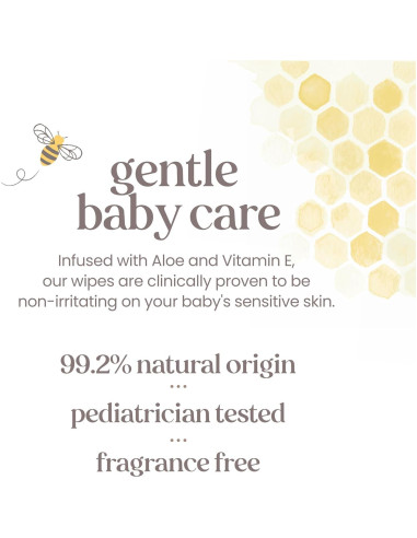 Toallitas para Bebés Burt's Bees Naturales Sin Fragancia 72 Unidades