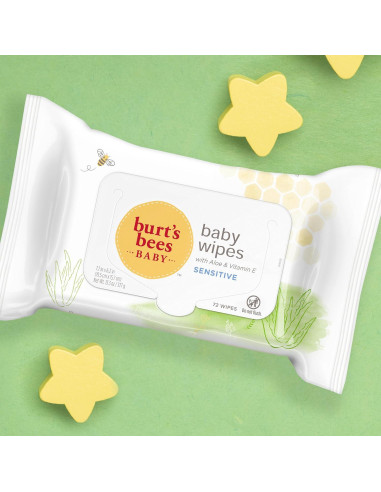 Toallitas para Bebés Burt's Bees Naturales Sin Fragancia 72 Unidades