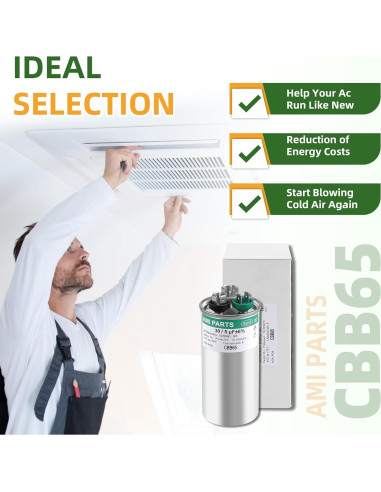 Capacitor CBB65 30+5uF 370/440V AMI PARTS para AC