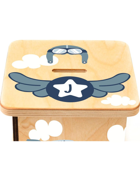 Hucha de Madera Personalizada BloomOwl para Niños - Avián