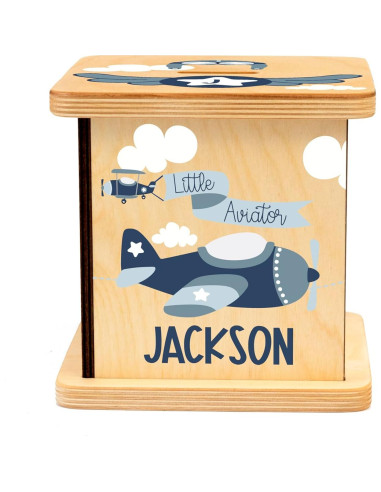 Hucha de Madera Personalizada BloomOwl para Niños - Avián