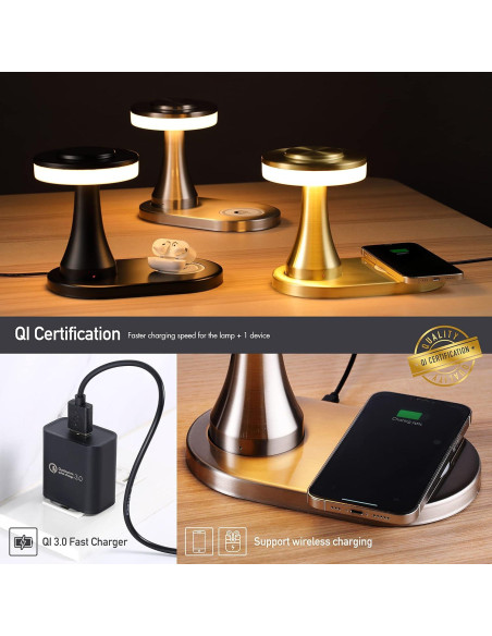 Lámpara de Mesa LED O'Bright Portátil Carga Inalámbrica Plata