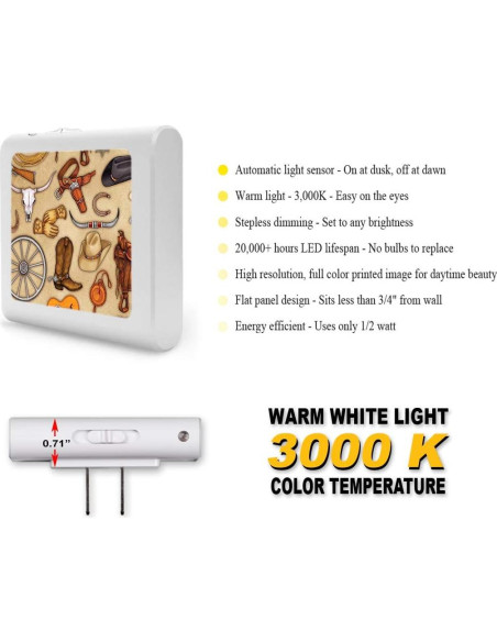 Luz Nocturna LED Art Plates Regulable con Sensor Automático