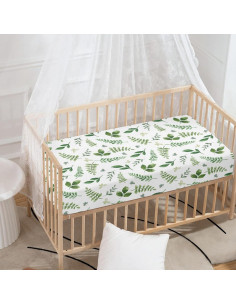 Funda de Cuna Ajustada Winpema Verde Hoja 71x132 cm 2