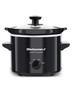 Olla de Cocción Lenta Elite Gourmet MST239X 2 Cuartos Negra