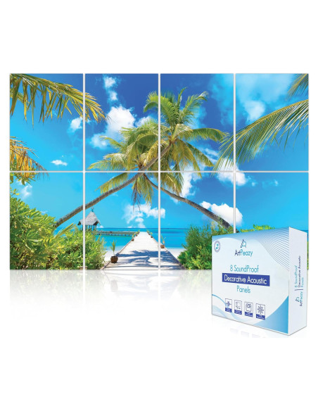 Paneles Acústicos Decorativos ArtPeazy 48x32 cm Playa Tropical