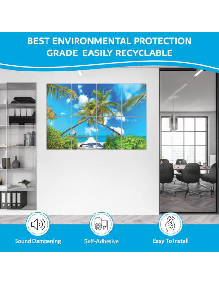 Paneles Acústicos Decorativos ArtPeazy 48x32 cm Playa Tropical