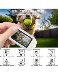 Cámara Mini ZOMFOM T200 1080P Portátil con Collar para Perro 2